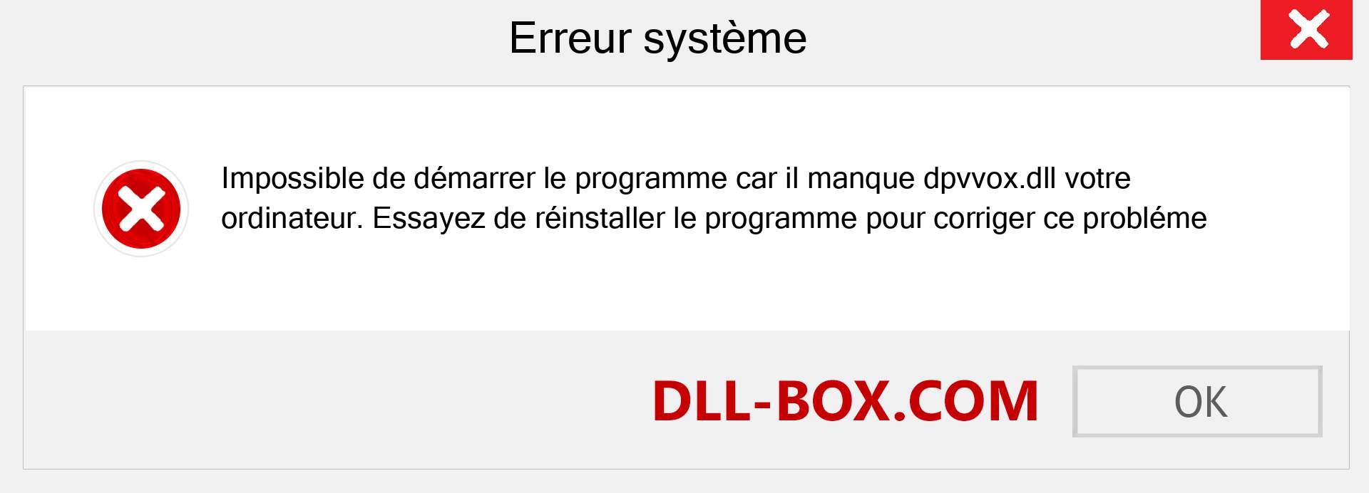 Le fichier dpvvox.dll est manquant ?. Télécharger pour Windows 7, 8, 10 - Correction de l'erreur manquante dpvvox dll sur Windows, photos, images